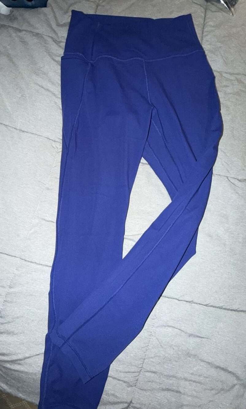 CRZ Yoga Women's Train High Rise Hugged Feel Compression Leggings 25'' Blue